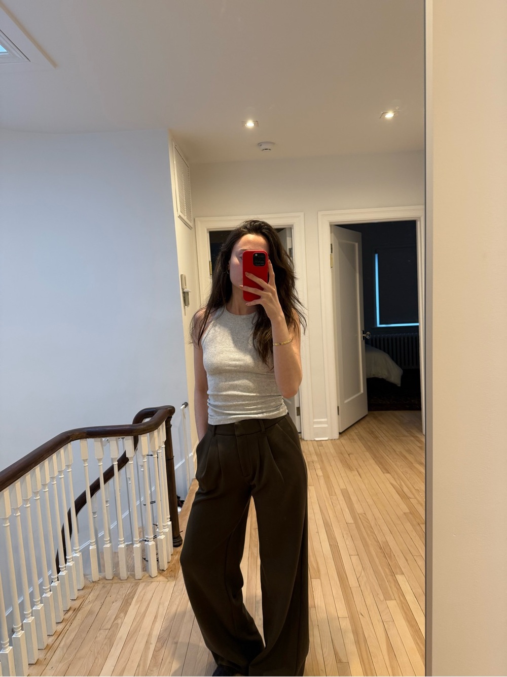 Khaki dark green scuba trouser